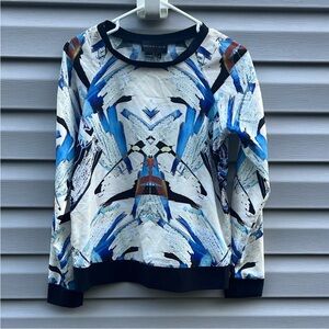 Anthropologie Sachin + Babi Geometric Abstract Long Sleeve Top size 2